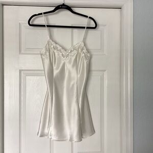Victoria's Secret White Satin Top Slip Dress